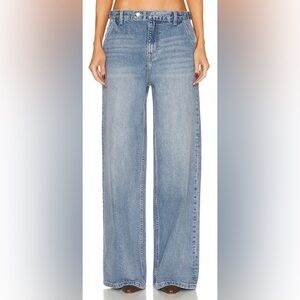 GRLFRND x Maggie MacDonald Leigh Mid Rise Denim Trouser
